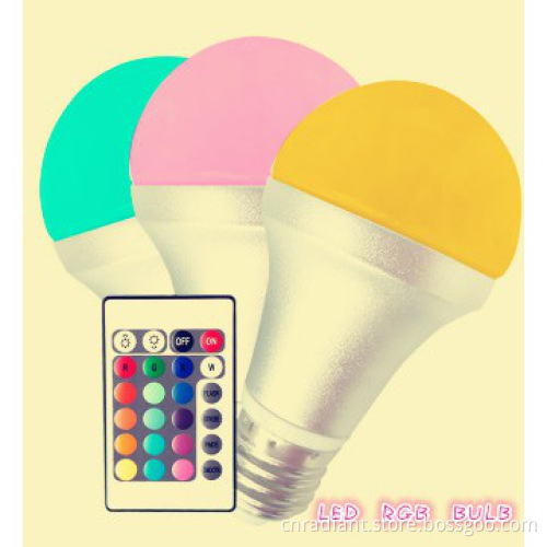 E27 color changing led bulb light with remote controller,LED RGB BULB